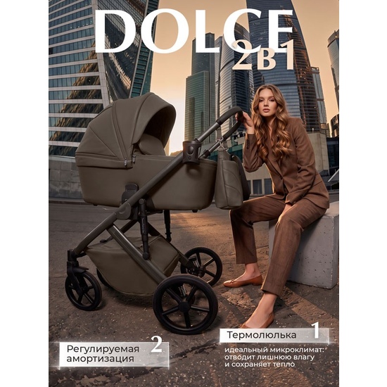 Коляска 2 в 1 SBL Dolce Dark Beige - 22